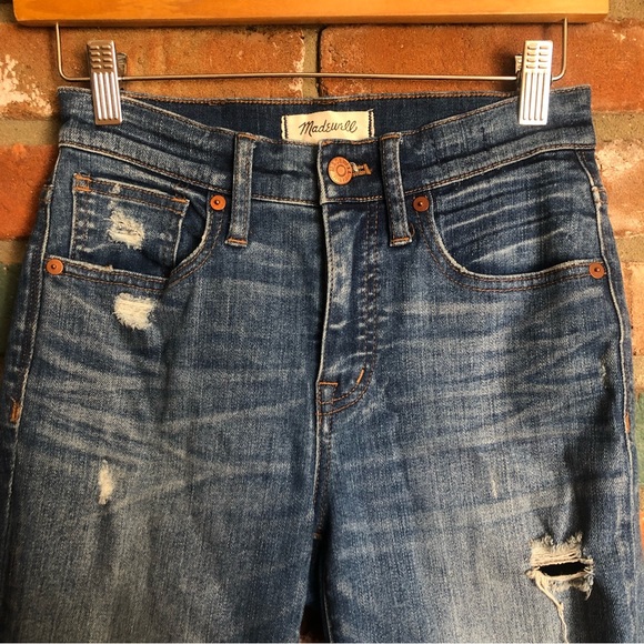 Madewell 9" High Rise Skinny Distressed Jeans - Picture 4 of 11